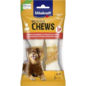 Vitakraft Delicious Chews Nodi da Masticare M con Pollo - Snack per Cani di Taglia Media, 2 Pezzi (70 g), Basso Contenuto di Grassi
