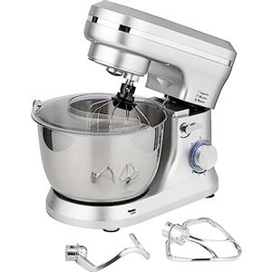 Baroni Home Impastatrice Planetaria 1000W, Capacità 4,5L, Robot da Cucina Multifunzionale Impastatrice Professionale con Ganci Acciaio Inox a 6 Velocità, 35x27x16 cm