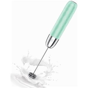 Maestri House Montalatte ricaricabile, portatile, elettrico, in acciaio inox, impermeabile, staccabile, frusta per bevande, mini frullatore per matcha, latte, cappuccino (Blu Pallido e argento)