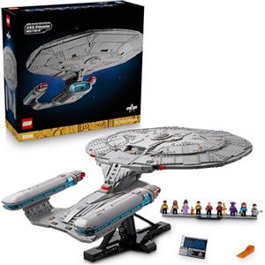 LEGO Icons Star Trek: U.S.S. Enterprise NCC-1701-D - Kit di Modellismo da Esposizione per Adulti - 2 Shuttlepod, Funzione di Separazione e 9 Minifigure incl. Jean-Luc Picard - Regalo per Fan - 10356