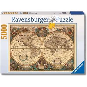 Ravensburger - Puzzle 5000 Pezzi Mappamondo Storico, Adulti 14+ 153x102cm