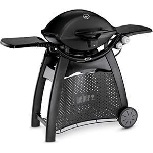 Weber Q3200 Barbecue a Gas con Carrello + Ripiani Laterali Ripiegabili, Superficie di Cottura 63 x 45 cm, 2 Bruciatori, Termometro sul Coperchio e Lampada, Nero (57012329)