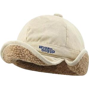 NLAND Uomo Berretto in Caldo Invernale con paraorecchie Antivento Cappello Invernale Unisex Berretto Foderato Rolled con Soffice in Pile ，Beige Taglia Unica