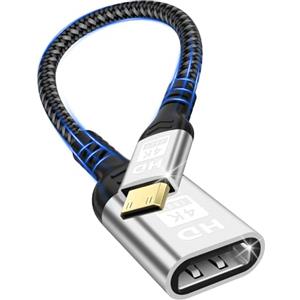 Kryoza Adattatore Mini HDMI,Cavo Mini HDMI Mmaschio a HDMI Femmina con 4K@60Hz,UHD,3D,HDR,ARC,Compatibile con DSLR,videocamera,laptop,tablet,HDTV,proiettore,Raspberry Pi