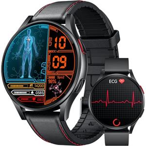NONGAMX Orologio Smartwatch Uomo con Cardiofrequenzimetro Watch: 1.43" AMOLED Orologi Intelligente con ECG+HRV SpO2 Pressione Sanguigna Sonno Monitoraggio Sport Salute Smart Watches Compatibile iOS e Android