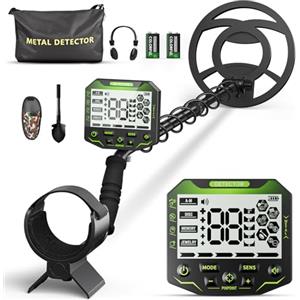 GJCrafts Metal Detector professionale per adulti e bambini, chip anti-interferenza, IP68, impermeabile, supporta batteria e alimentazione USB, 5 modalità di rilevazione (Verde)