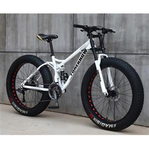 Kcolic Mountain Bike 24/26 Bici Per Adulti Fat Tire Bike 21 Velocità Telaio Acciaio Carbonio Doppia Sospensione Completa Doppio Freno Disco A,26inch