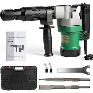 YUMILI Martello demolitore, Martello Perforatore, SDS-Plus 1400 W | Forza di impatto 30 J | 3600 BPM | Impugnatura antivibrazioni, scalpello a punta, custodia piatta inclusa per scalpellare cemento e ardesia