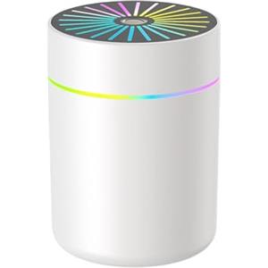 Ghjkldha Umidificatore da scrivania, 0,5 l, filtro a lunga durata, purificatore con timer di spegnimento automatico, macchina compatta per casa, viaggi, hotel, 6,6 x 6,6 x 9,5 cm