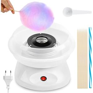 BORDEAG Macchina per zucchero filato, Retro Cotton Candy Machine 450 W, Macchina per zucchero filato, Macchina per zucchero filato per la casa con misurino, bastoncini per caramelle, dieci bastoncini (bianco)