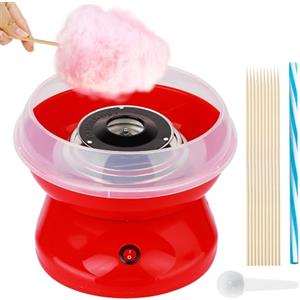 BORDEAG Macchina per zucchero filato, in stile retrò, per zucchero filato, 450 W, con bastoncini, per casa, feste, compleanno dei bambini