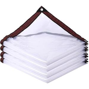 HESIOL Telone trasparente con occhielli, 1,5 x 3,5 m, impermeabile, trasparente, per mobili da giardino, resistente alle intemperie, per piante da esterno, serra, animali domestici, tetto