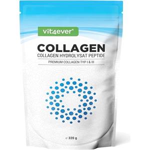 Vit4ever Collagene in Polvere 320 g - 100% Peptidi idrolizzati di Collagene Bioattivo - Tipi 1 e 3 - Sapore Neutro - Senza additivi