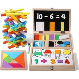 Nenitus Giocattolo Montessori 1 2 3 anni, scatola educativa Montessori magnetica e con lavagna, regalo bambini piccoli e neonati.