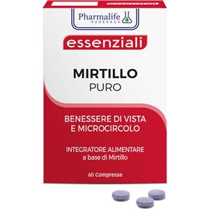 Pharmalife Mirtillo 100% - Integratore Alimentare in Compresse per il Benessere della Vista, 60 Compresse
