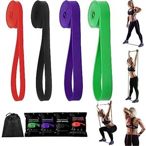 mebiusyhc Monster - Fasce di assistenza per trazioni, set di 4 fasce elastiche per esercizi di resistenza, fisioterapia, allenamento a casa