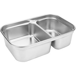 Linkidea - Vaschetta di ricambio per scaldavivande elettrico in acciaio inox da 1,5 L, compatibile con scaldavivande SOHIDA da 8,7 pollici, contenitore per alimenti rimovibile a 2 scomparti (argento)