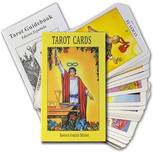 MOANATURA Tarocchi spagnoli con libro. 78 Carte Belle Carte da gioco tipo Rider Waite in spagnolo. Mazzo classico. Gioco tradizionale per principianti. Libretto dei significati.