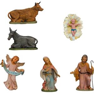 ICE TOYS ICETOYS Statuette Presepe Tradizionali, Set 6 Pezzi Re Magi, 8-15 cm, Dipinte a Mano, Multicolore, Made in Italy (SET 2, 18CM)