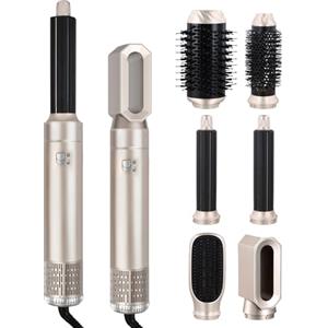 Litinliv Air Styler 6 in 1,Spazzola Asciugacapelli Multifunzione,Ferro Arricciacapelli ad aria Calda,3 Temperature,Spazzola Ad Aria Calda,con 6 accessori,Accessori per Styling Liscio,Onde,Ricci