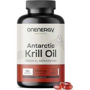 OnEnergy Olio di Krill 1200 mg - Omega-3, Colina e Astaxantina - 180 Capsule Molli - Olio di Krill Antartico- Funzione Cardiaca e Epatica - Supporto al Metabolismo dei Grassi -Senza Glutine e Lattosio