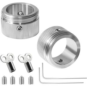 TogtherKings 2 Pezzi Adattatore per valvola di riscaldamento in acciaio inossidabile, 2 adattatori per testa termostatica con strisce, valvola del radiatore RA a M30 x 1,5 con chiave esagonale (Con strisce)