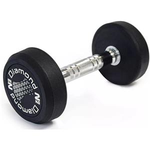 Diamond Fitness Manubrio Tondo Pro Black 38 kg - Design Gommato, Presa Antiscivolo, Ideale per Allenamento Muscolare Completo