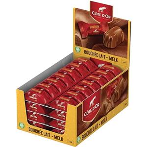 Cote d'Or, Cioccolatino con Cioccolato al Latte, Cacao 100% Sostenibile, 48x25g (48 monoporzioni da 25g)