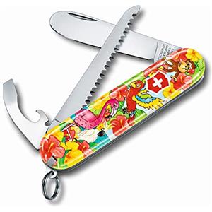Victorinox, My First Victorinox, Coltellino Svizzero, Originale, Multiuso, Campeggio, 9 Funzioni, Lama, grande with rounded tip, Apriscatole