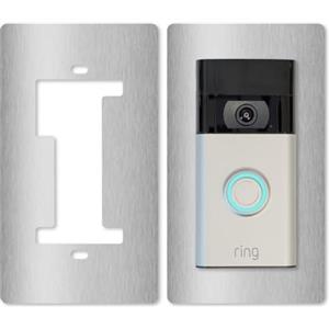 iSecur Piastra compatibile con videocitofono Ring a batteria in acciaio inox I Videocitofono 2a generazione 3 Plus 4 (2024) I Targhetta campanello I 90 x 160 mm I Piastra per stazione porta I az167