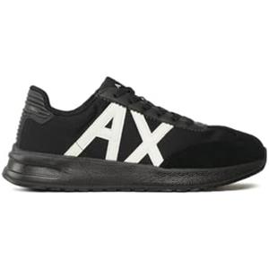 Armani Exchange Sneaker da Uomo Dusseldorf Contrast Logo, Nero, Black Black off Whit, 43 EU