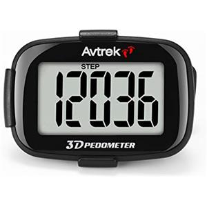 Avtrek Pedometro con contapassi, con funzione di conteggio dei passi, display retroilluminato e visualizzazione dell'ora (rosa)