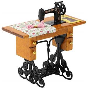 MAGT Macchina per Cucire Casa delle Bambole, Mobili Accessori per la Casa delle Bambole in Miniatura Vintage 1:12 Mobili Casa delle Bambole Giocattolo