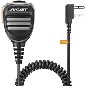 JUCJET Microfono per altoparlante da spalla per walkie talkie con jack da 3,5 mm per cuffie BF-888s UV-5R UV-82 UV-S9 BF-F8HP UV-10R UV-11R BF-H6 GT-3 GM-15PRO(1 pezzi)