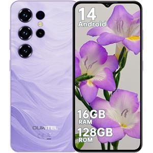 OUKITEL C2 Smartphone 16(4+12) GB RAM + 128GB ROM/TF 1TB, Android 14 6,52" HD Telefono Cellulare 5000nAh 13MP+5MP Camera Telefono Dual SIM 4G Cellulari e Smartphone/Face ID/3.5mm Jack/Viola