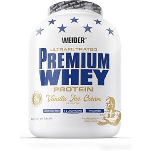 Weider - Premium Whey Protein Powder - Alto Contenuto Proteico, Basso Contenuto di Carboidrati e Basso Contenuto di Grassi con L-Glutammina e Vitamina B6-2,3 kg - Gelato alla Vaniglia