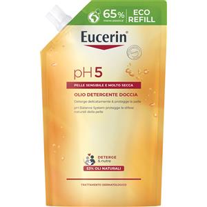 Eucerin Detergente Fluido Ricarica 400ml - Per Viso e Corpo, Pelle Secca e Sensibile, Deterge Delicatamente e Protegge il Microbioma