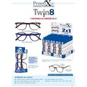 Prontixte Twin8 - Kit 24 Occhiali da Lettura Premontati con Lenti Infrangibili e Protezione Luce Blu