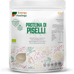 Energy Feelings F Energy Feelings Proteine di Piselli al Gusto di Vaniglia in Polvere BIO 1 Kg / 81% Proteine Vegetali / Proteine Vegane Massa Muscolare e Dimagrire / Senza Zuccheri Aggiunti, Lattosio né Glutine