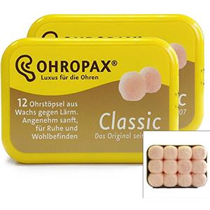 Ohropax - Classici tappi per le orecchie modellabili in cera, 2 confezioni (24 tappi per le orecchie)