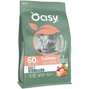 Oasy Adult Sterilized al Salmone - Alimento Secco per Gatti Adulti Sterilizzati, 1.5 Kg