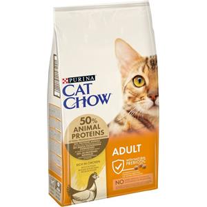 Purina Cat Chow Adult - Alimento secco ricco in Pollo per gatti, 1,5 kg, con vitamine e fibre naturali