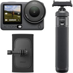 DJI Osmo Action 6 Combo Hiking, action cam con sensore quadrato da 1/1,1″, apertura variabile, stabilizzazione, batteria da 4 ore, fotocamera 4K ideale per escursioni, viaggi e avventure all'aperto