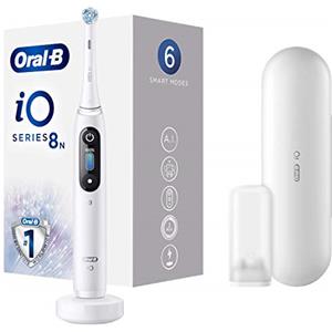 Oral-B iO - 8n - Spazzolino Elettrico Ricaricabile, 1 Spazzolino Bianco Esclusivo Con Tecnologia Magnetica Rivoluzionaria, Display A Colori, 1 Testina, 1 Custodia Da Viaggio Premium