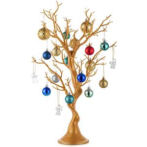 NUPTIO Albero Ramoscelli Natale Oro - Manzanita Esposizione Albero Ramoscelli Pasqua Alto 58cm Artificiale Uova decorativo per la Casa Festa Compleanno Matrimonio Decorazione Halloween, 1 Pezzo