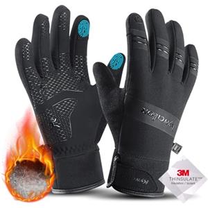kyncilor Guanti Invernali Impermeabili Uomo Donna Touch Screen Slip-Proof Guanti Bici Invernali per Corsa Ciclismo Moto Sci