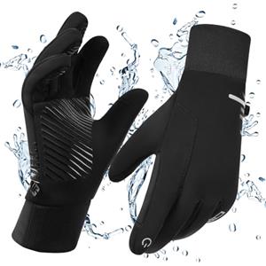 kyncilor Guanti Invernali Impermeabili Uomo,Guanti Moto Invernali Donna, Fodera Soffice, Touch Screen, Silicone Antiscivolo, Termici per Sci, Bici, Corsa