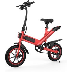 HBFTXRIDE 12" Bicicletta Elettrica Pieghevole, Bici Elettrica Adulto 25km/h, 36V 7.8AH Batteria al Litio, Fino a 30-45km Bike Elettrica Uomo Donna, Pedalata Assistita (Rosso)