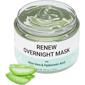 Doppeltree Renew Overnight Mask, Maschera Notte per il Viso - con Aloe Vera e Acido Laluronico - Formulato a San Francisco
