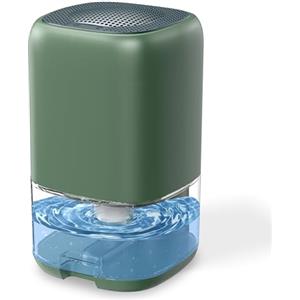 VigorLife Deumidificatore Casa Portatile - 900ML Mini Deumidificatore Silenzioso ed Efficiente con Luce LED a Colori, Auto-Spegnimento, Risparmio Energetico, Ideale per Camera, Bagno e Piccoli Spazi (verde)